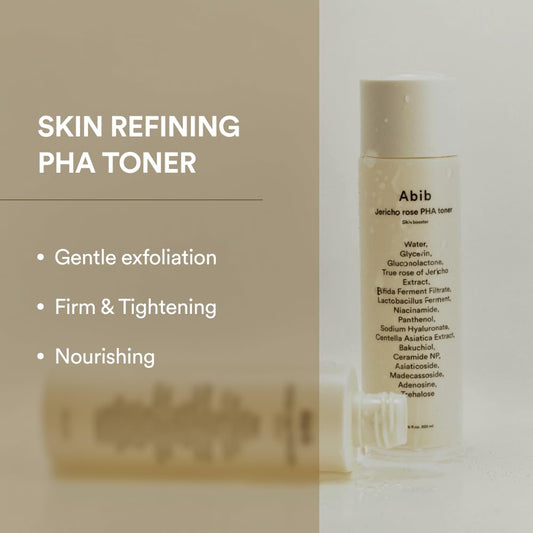 Abib Jericho Rose 3-Step Skincare Set – PHA Toner, Firming Bifida Serum & Cream for Dry Skin