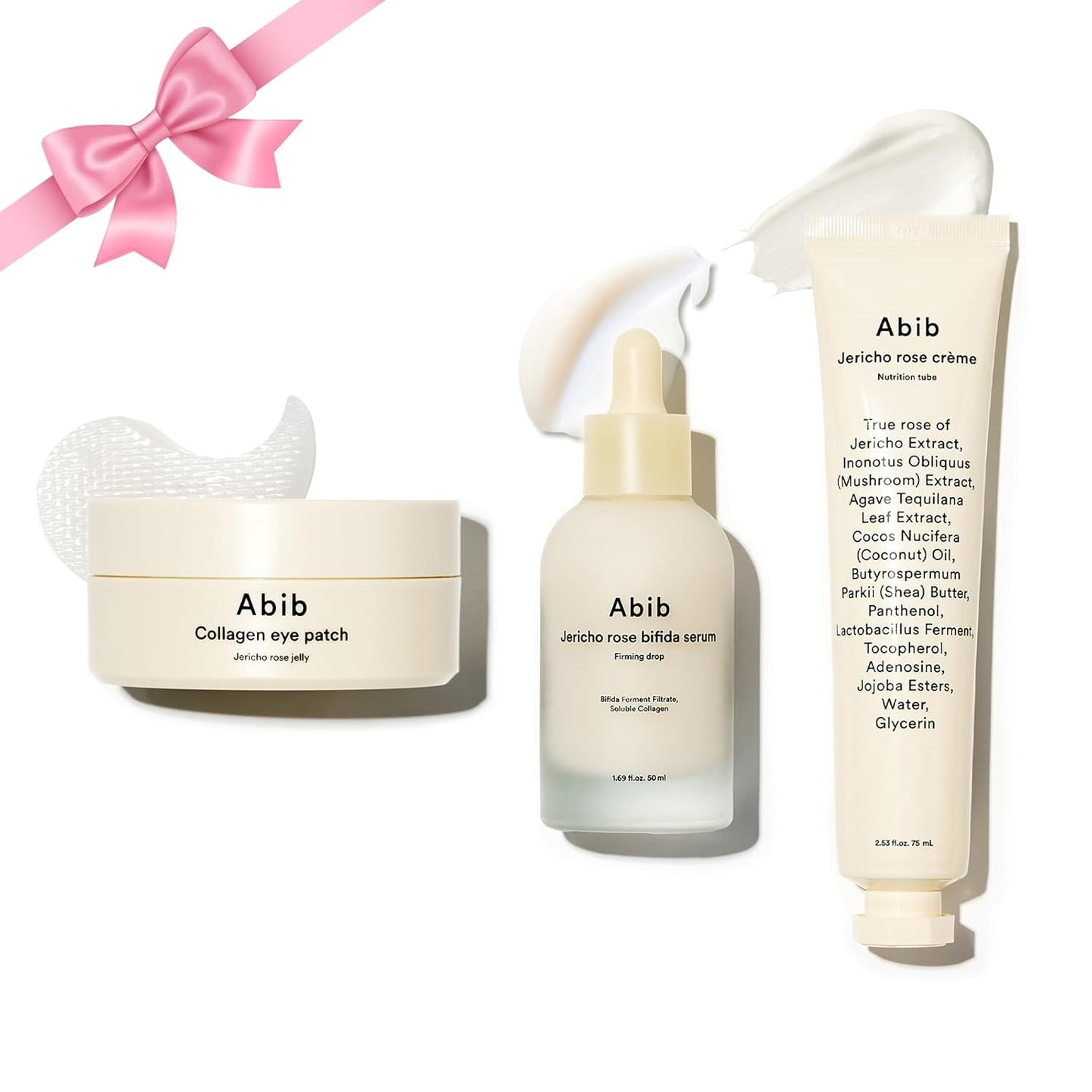 Abib Jericho Rose Barrier & Hydration Set – Collagen Eye Patch for Wrinkles & Fine Line with Jericho Rose Jelly, Serum & Face Cream