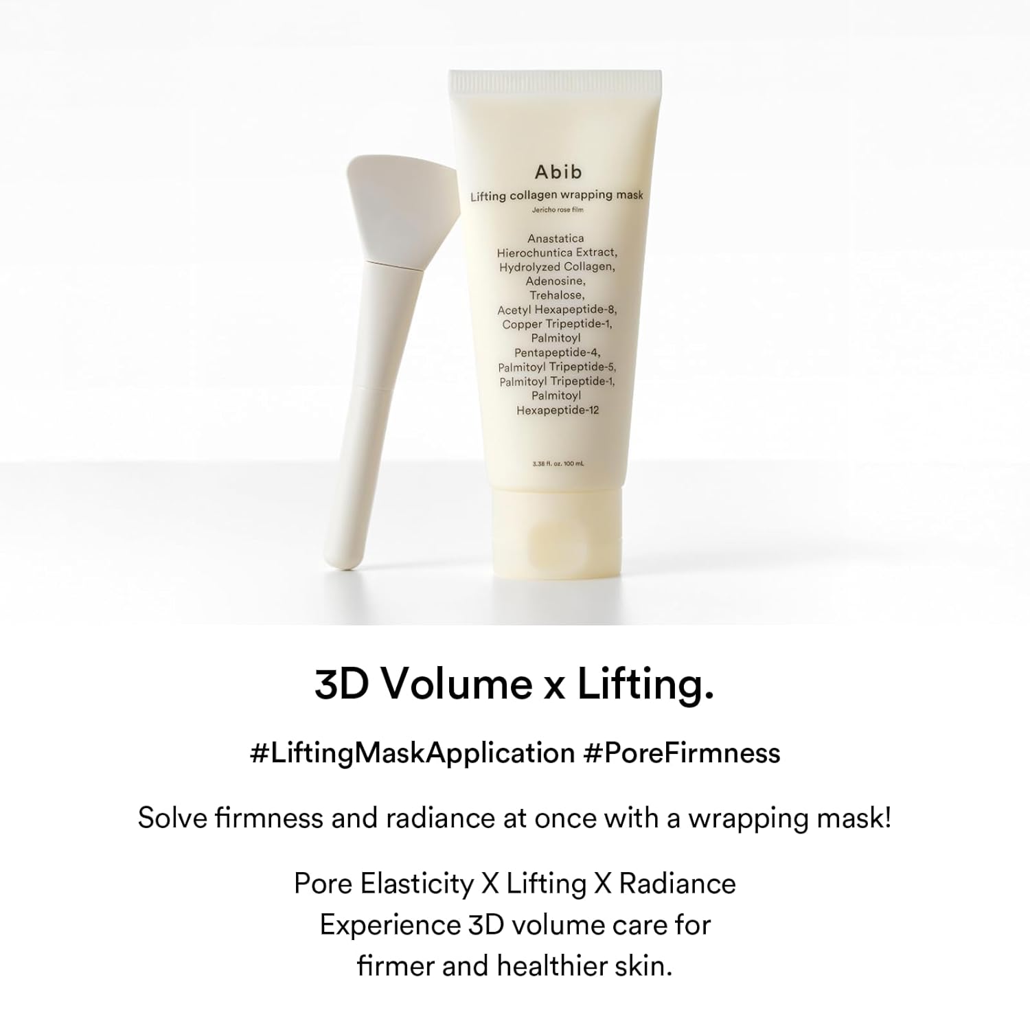 Abib Lifting Collagen Wrapping Mask Jericho Rose Film 3.38 fl oz, Includes Applicator, Peel-Off Face Mask, Peptides and Hydrolyzed Collagen, Improves Elasticity and Pore Appearance, Korean Skincare