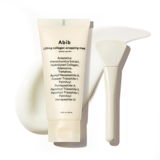 Abib Lifting Collagen Wrapping Mask Jericho Rose Film 3.38 fl oz, Includes Applicator, Peel-Off Face Mask, Peptides and Hydrolyzed Collagen, Improves Elasticity and Pore Appearance, Korean Skincare