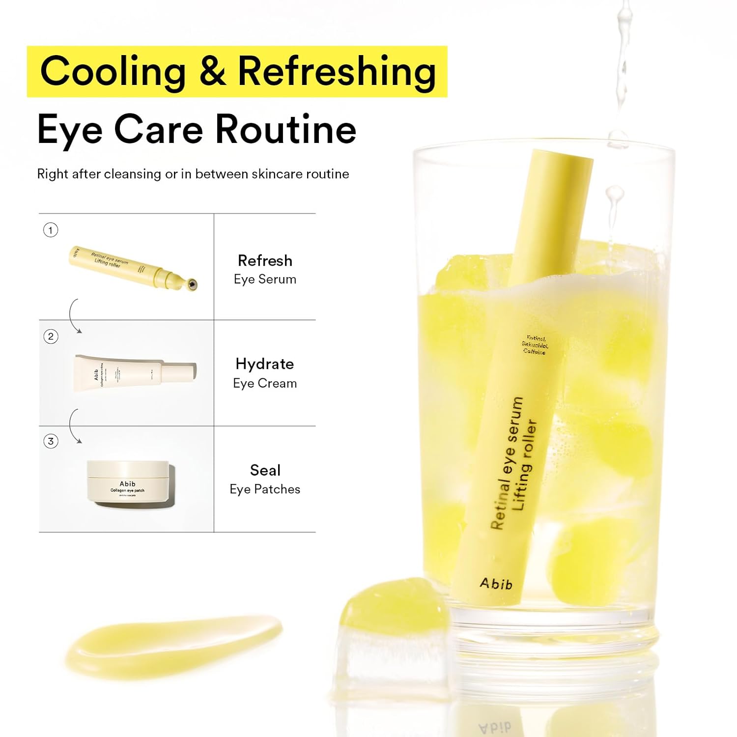 Abib Skincare Curation Set – Retinal Eye Serum Roller, Clear Spot Serum with Azelaic Acid, Ectoin Panthenol Moisturizer – Korean Skincare