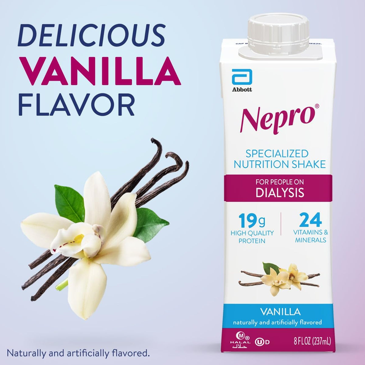 Nepro Renal Nutrition Shake for People on Dialysis, Vanilla Tetra, 24ct