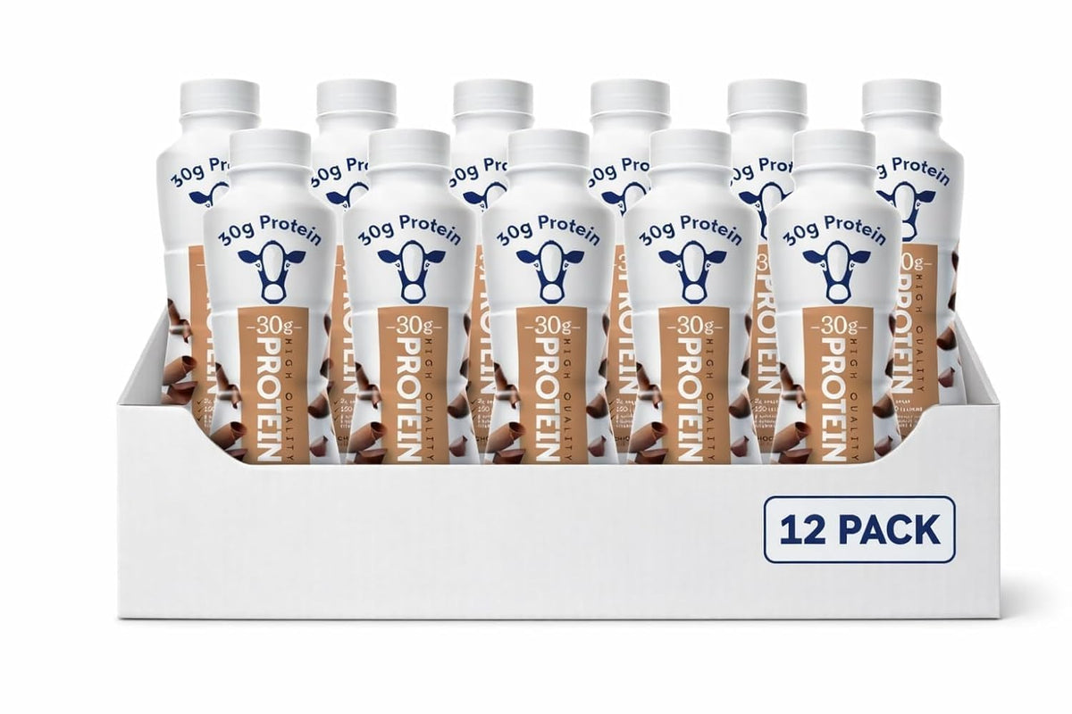High Protein Chocolate Nutrition Shake (16, 11.5 Fl Oz) Pack - 30g Protein Per Botle Only 2g Sugar &150 Calories| Enriched With 8 Naturally Occouring Vitamins &Minerals | Ready-to-Drink, Lactose free.