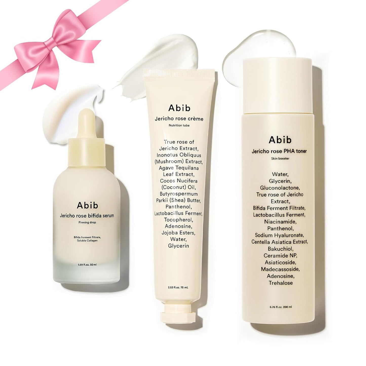 Abib Jericho Rose 3-Step Skincare Set – PHA Toner, Firming Bifida Serum & Cream for Dry Skin
