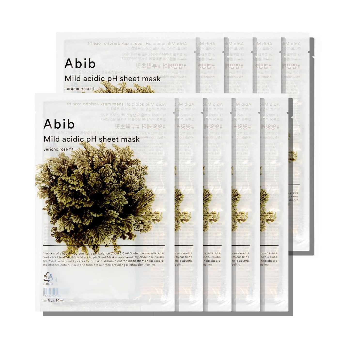 Abib Mild acidic pH sheet mask Heartleaf Fit 30ml (10pcs)