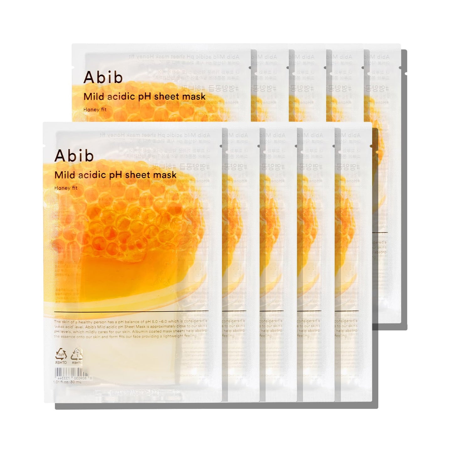 Abib Mild acidic pH sheet mask Heartleaf Fit 30ml (10pcs)
