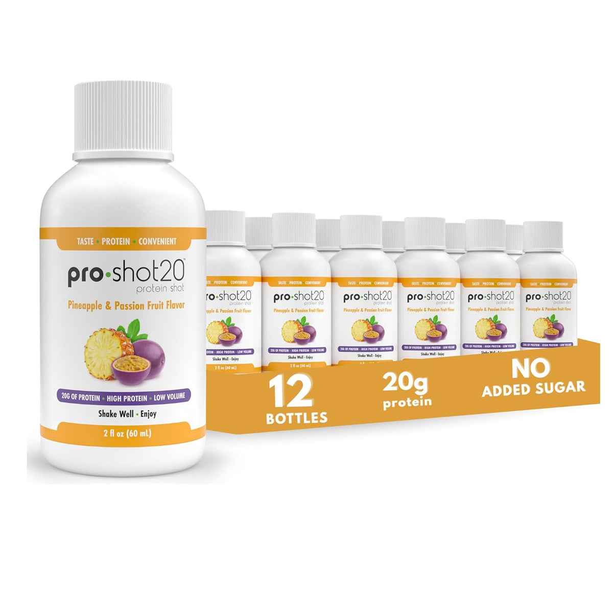 Pro-Shot20 Protein Shots, 20g, Ready to Drink, 12-Pack
