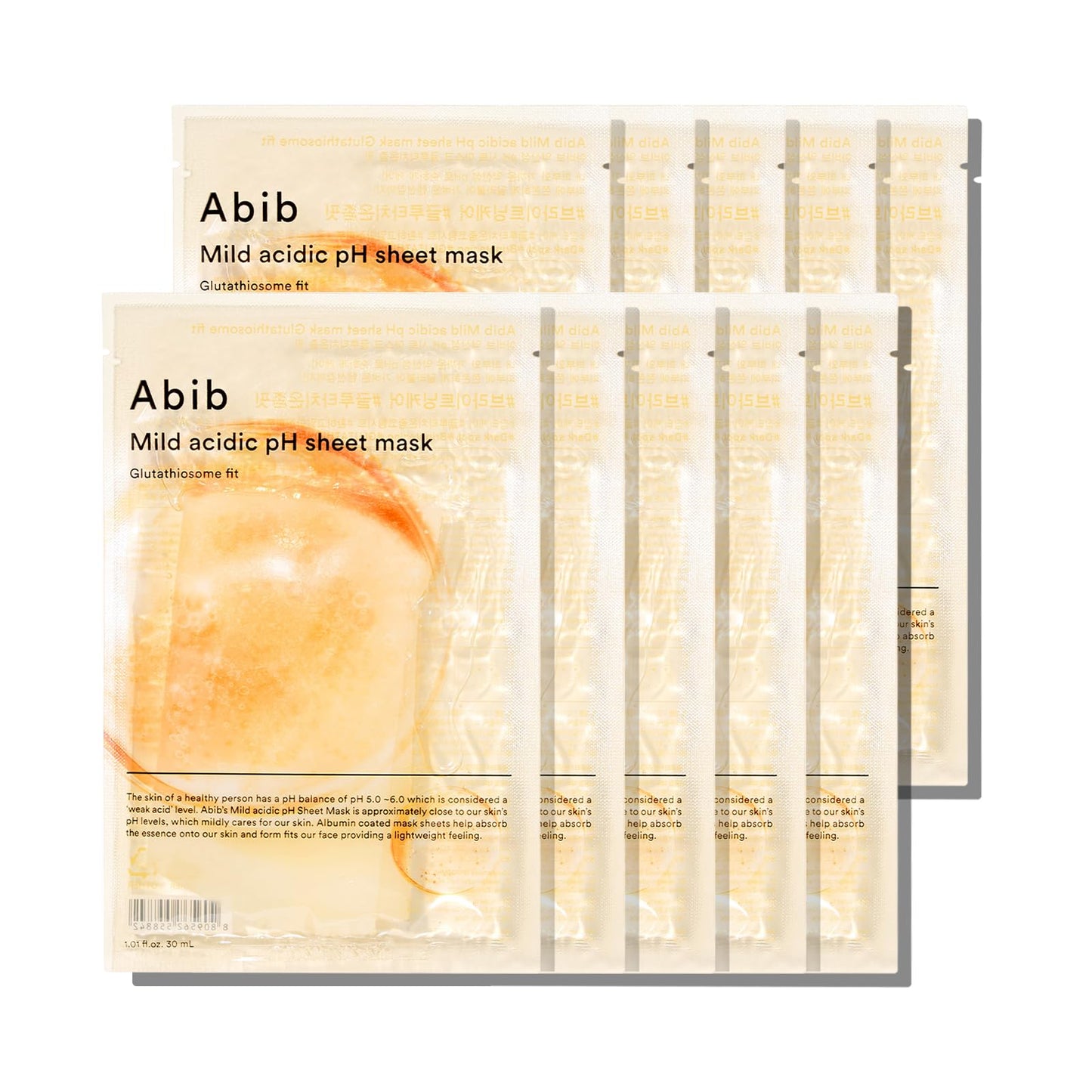 Abib Mild acidic pH sheet mask Heartleaf Fit 30ml (10pcs)