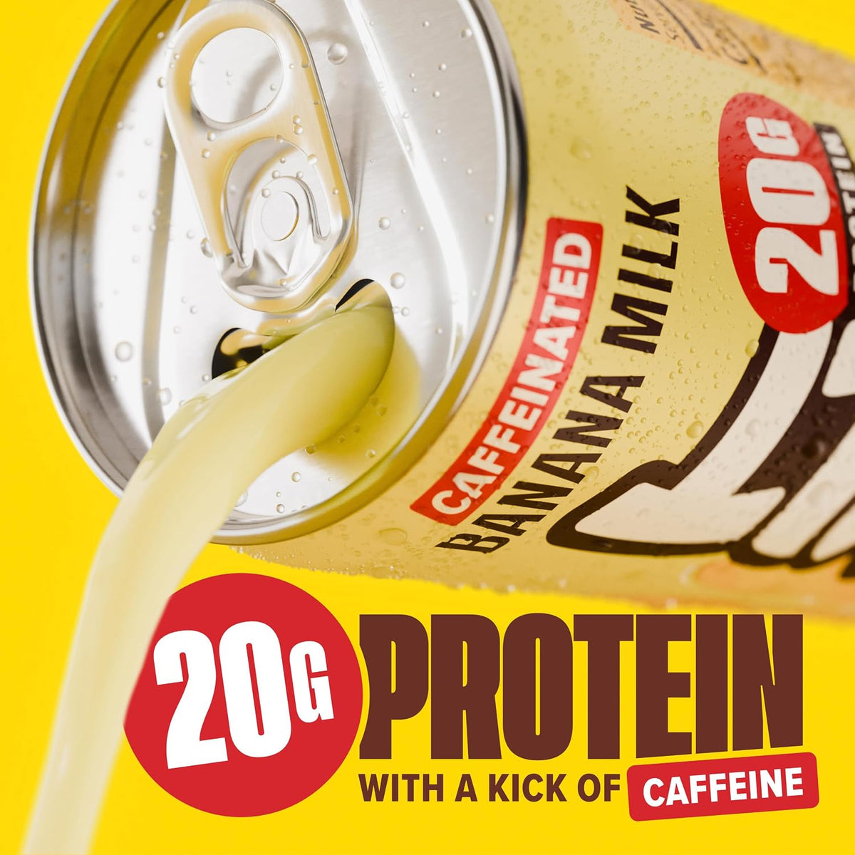 Spylt Banana Milk Protein Shakes, 20g Protein, 60mg Caffeine, 12 Pack