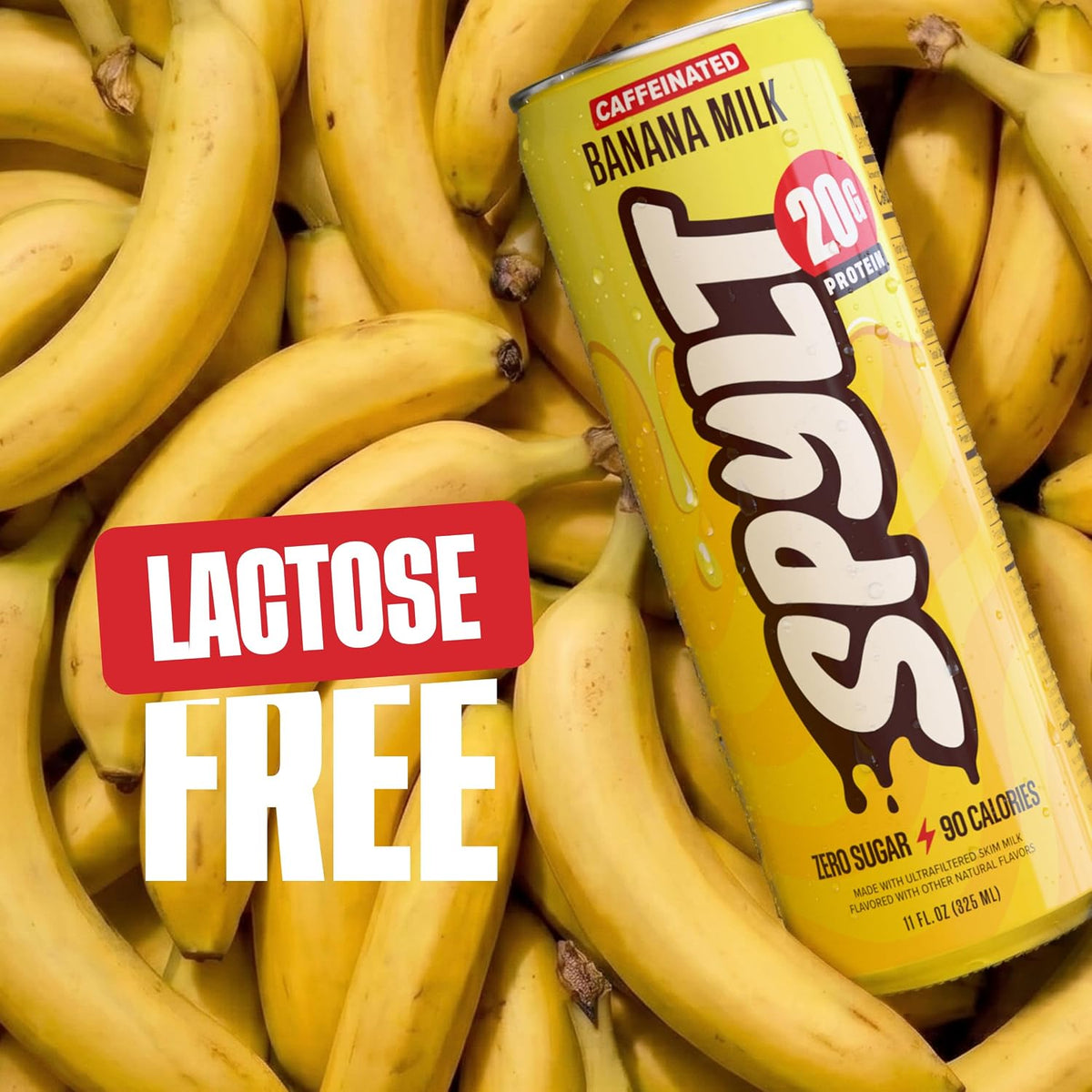 Spylt Banana Milk Protein Shakes, 20g Protein, 60mg Caffeine, 12 Pack